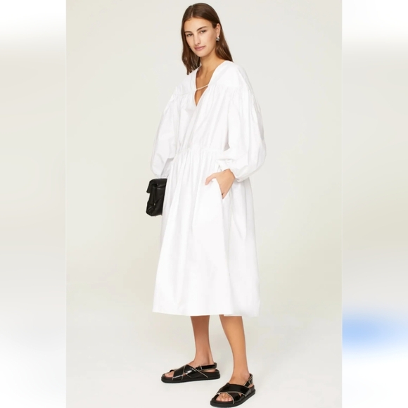 Rosetta Getty Dresses & Skirts - Rosetta Getty White Cinched Midi Dress Size S